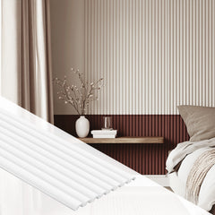 Pannelli decorativi 3D cannettato, dune bianche pitturabili, boiserie per rivestimento pareti da interno| DUNE MEDIE | Lunghezza 2,8 metri o 2 metri | Pannelli acustici componibili in duropolimero