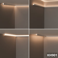 KH901 - Cornici velette per led a soffitto e parete, per illuminazione indiretta con le strisce led - 2 metri
