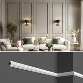 HCR501 - Cornici per parete boiserie da 2 metri, in duropolimero bianco rigido (meglio del polistirolo e gesso), a muro