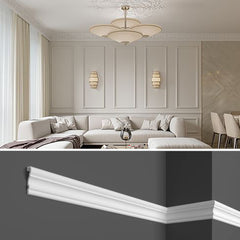 HCR524 - Cornici per parete boiserie da 2 metri, in duropolimero bianco rigido (meglio del polistirolo e gesso), per riquadri a muro