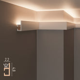 KH903 da 2 metri - Cornici velette per led a soffitto e parete, per illuminazione indiretta con le strisce led