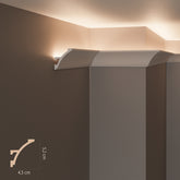 KH904 da 2 metri - Cornici velette per led a soffitto e parete, per illuminazione indiretta con le strisce led