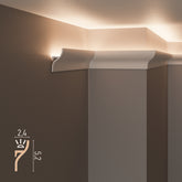 KH906 da 2 metri - Cornici velette per led a soffitto e parete, per illuminazione indiretta con le strisce led