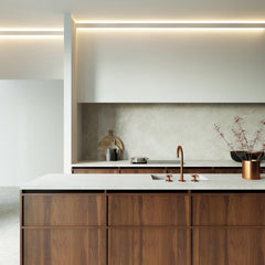 KH907 da 2 metri - Cornici velette per led a soffitto e parete, per doppia illuminazione indiretta con le strisce led