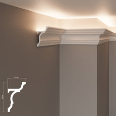 KH916 da 2 metri - Cornici velette per led a soffitto e parete, per illuminazione indiretta con le strisce led
