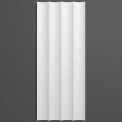 Pannelli decorativi 3D a vele bianche pitturabili, boiserie per rivestimento pareti da interno| VELE MEDIE | Lunghezza 2,8 metri o 2 metri | Pannelli acustici componibili in duropolimero