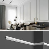 HCR516 - Cornici per parete boiserie da 2 metri, in duropolimero bianco rigido (meglio del polistirolo e gesso), a muro