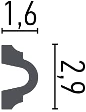 HCR501 - Cornici per parete boiserie da 2 metri, in duropolimero bianco rigido (meglio del polistirolo e gesso), a muro