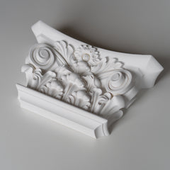 Colonna piatta romana o greca in stile corinzio a parete, pilastro, in poliuretano (meglio del polistirolo). Altezza 254cm