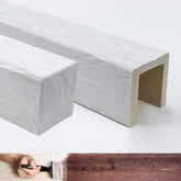 ED106 - Trave in Finto Legno per soffitto a vista, da 2 metri, 12x12 cm, (in Poliuretano, meglio del polistirolo)  Bianco pitturabile
