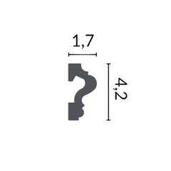 HCR517 - Cornici per parete boiserie da 2 metri, in duropolimero bianco rigido (meglio del polistirolo e gesso), per riquadri a muro