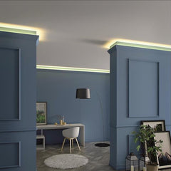 KH906 da 2 metri - Cornici velette per led a soffitto e parete, per illuminazione indiretta con le strisce led