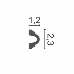 HCR516 - Cornici per parete boiserie da 2 metri, in duropolimero bianco rigido (meglio del polistirolo e gesso), a muro