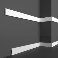 HCR504 - Battiscopa da 2 metri in duropolimero HDPS (meglio del pvc e legno) bianco pitturabile