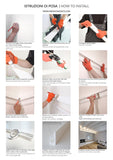 KH915 da 2 metri - Cornici velette per led a soffitto e parete, per illuminazione indiretta con le strisce led