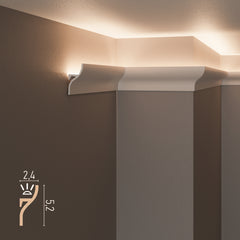 KH906 da 2 metri - Cornici velette per led a soffitto e parete, per illuminazione indiretta con le strisce led