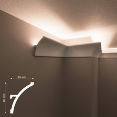 KH921 da 2 metri - Cornici velette per led a soffitto e parete, per illuminazione indiretta con le strisce led