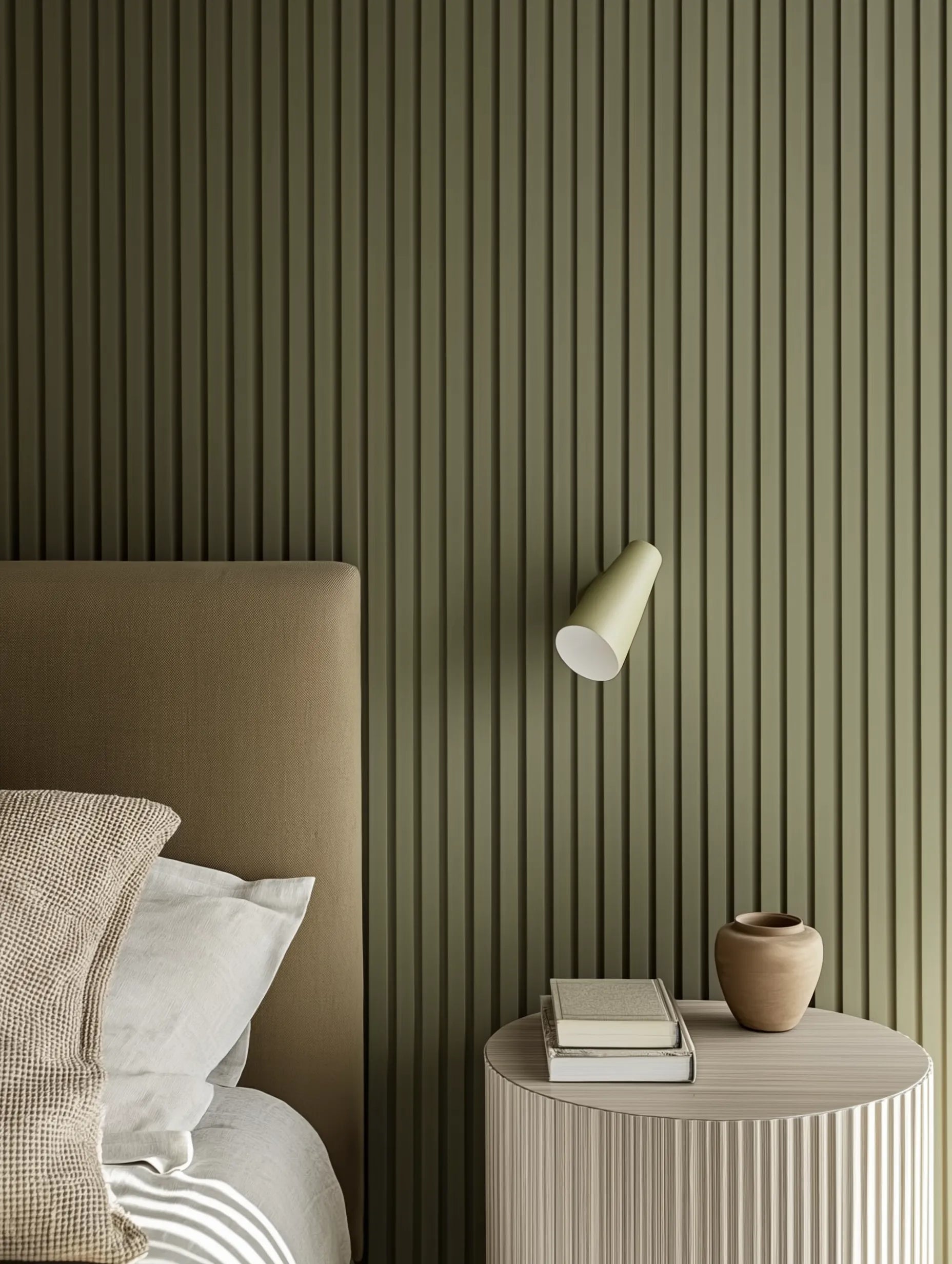Pannelli decorativi 3D a lamelle doghe bianche pitturabili, boiserie per rivestimento pareti da interno| DOGHE MEDIE | Lunghezza 2,7 metri o 2 metri | Pannelli acustici componibili in duropolimero
