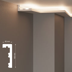 NH1 - Cornici velette per led a soffitto e parete per illuminazione indiretta con le strisce led o faretti per cartongesso - 2 metri