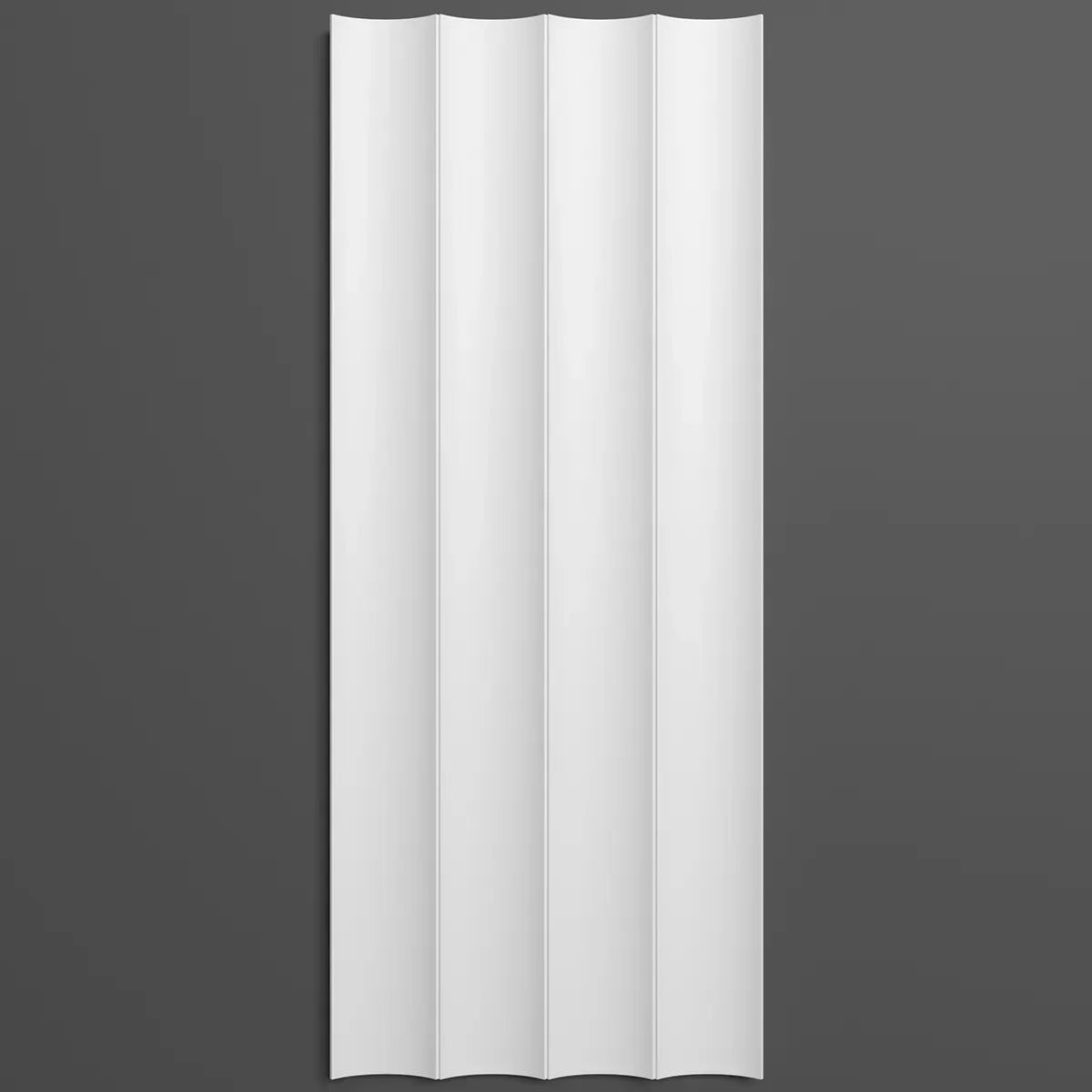 Pannelli decorativi 3D a vele bianche pitturabili, boiserie per rivestimento pareti da interno| VELE MEDIE | Lunghezza 2,8 metri o 2 metri | Pannelli acustici componibili in duropolimero