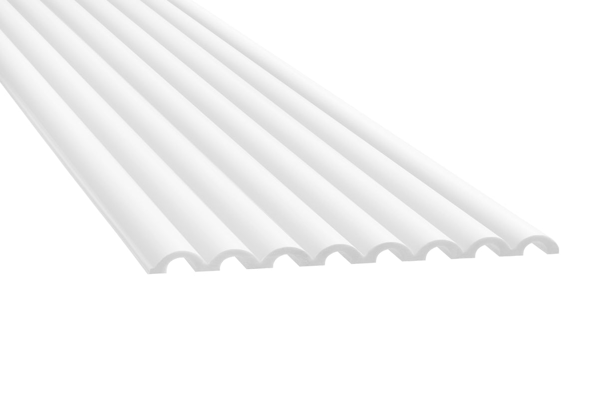 Pannelli decorativi 3D cannettato, dune bianche pitturabili, boiserie per rivestimento pareti da interno| DUNE MEDIE | Lunghezza 2,8 metri o 2 metri | Pannelli acustici componibili in duropolimero