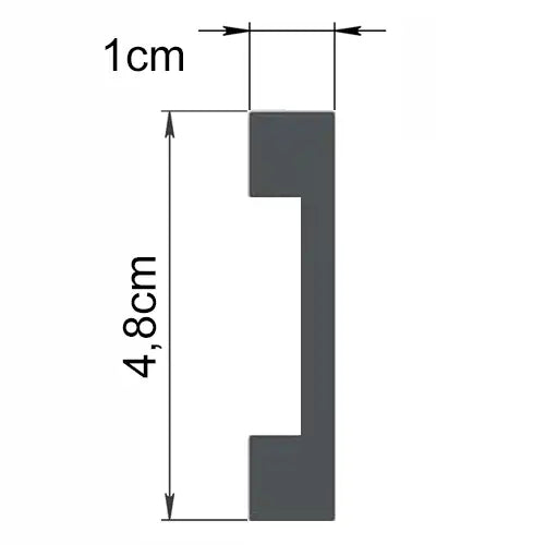 HCR504 - Battiscopa da 2 metri in duropolimero HDPS (meglio del pvc e legno) bianco pitturabile