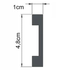 HCR504 - Battiscopa da 2 metri in duropolimero HDPS (meglio del pvc e legno) bianco pitturabile
