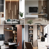 Pannelli decorativi 3D effetto legno rovere a lamelle doghe, boiserie per rivestimento pareti da interno| MEDIO - Rovere Scuro | Lunghezza 2,7 metri o 2 metri | Pannelli acustici componibili in duropolimero