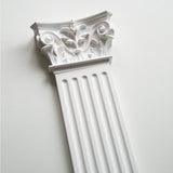 Lesena decorativa in stile corinzio a parete,  pilastro colonna piatta romana, greca, in poliuretano robusto | Altezza totale 240cm
