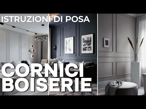 HCR504 - Cornici per pannelli boiserie a parete, effetto doghe bianche, da 2 metri, in duropolimero bianco, robusto (meglio del polistirolo e gesso)