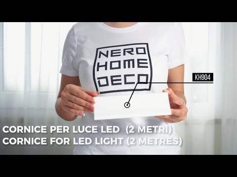 KH904 da 2 metri - Cornici velette per led a soffitto e parete, per illuminazione indiretta con le strisce led
