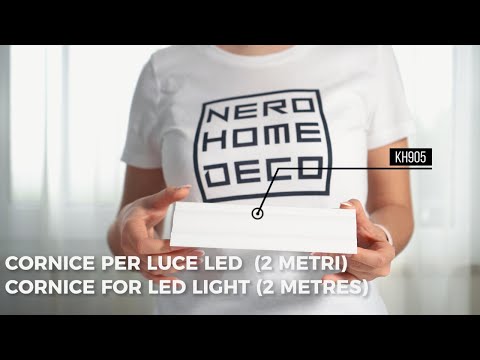 KH905 da 2 metri - Cornici velette per led a soffitto e parete, per illuminazione indiretta con le strisce led