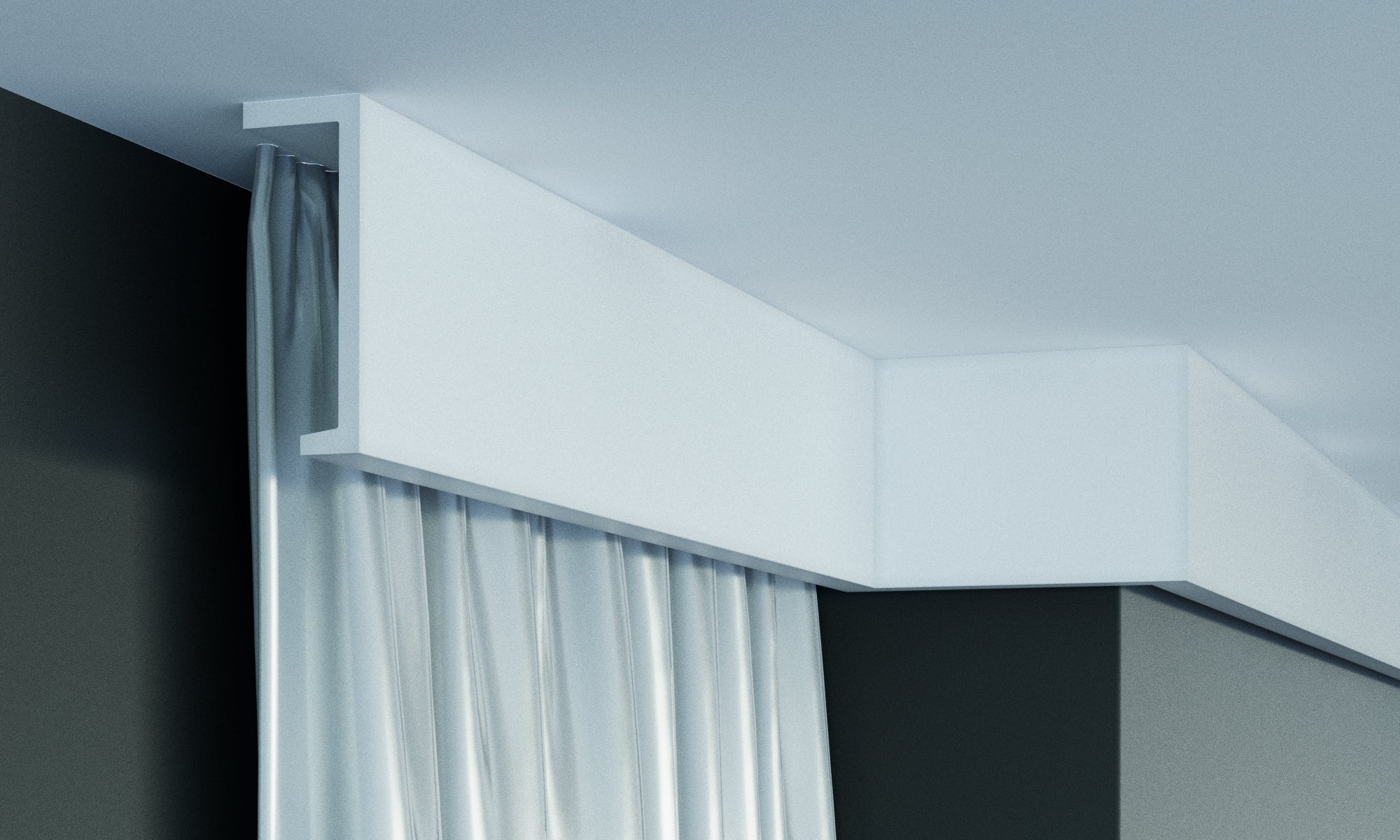 P890 - Cornici velette per led a soffitto e parete per illuminazione indiretta con le strisce led o faretti per cartongesso - 2 metri