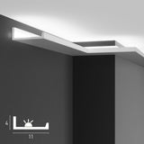 P890 - Cornici velette per led a soffitto e parete per illuminazione indiretta con le strisce led o faretti per cartongesso - 2 metri