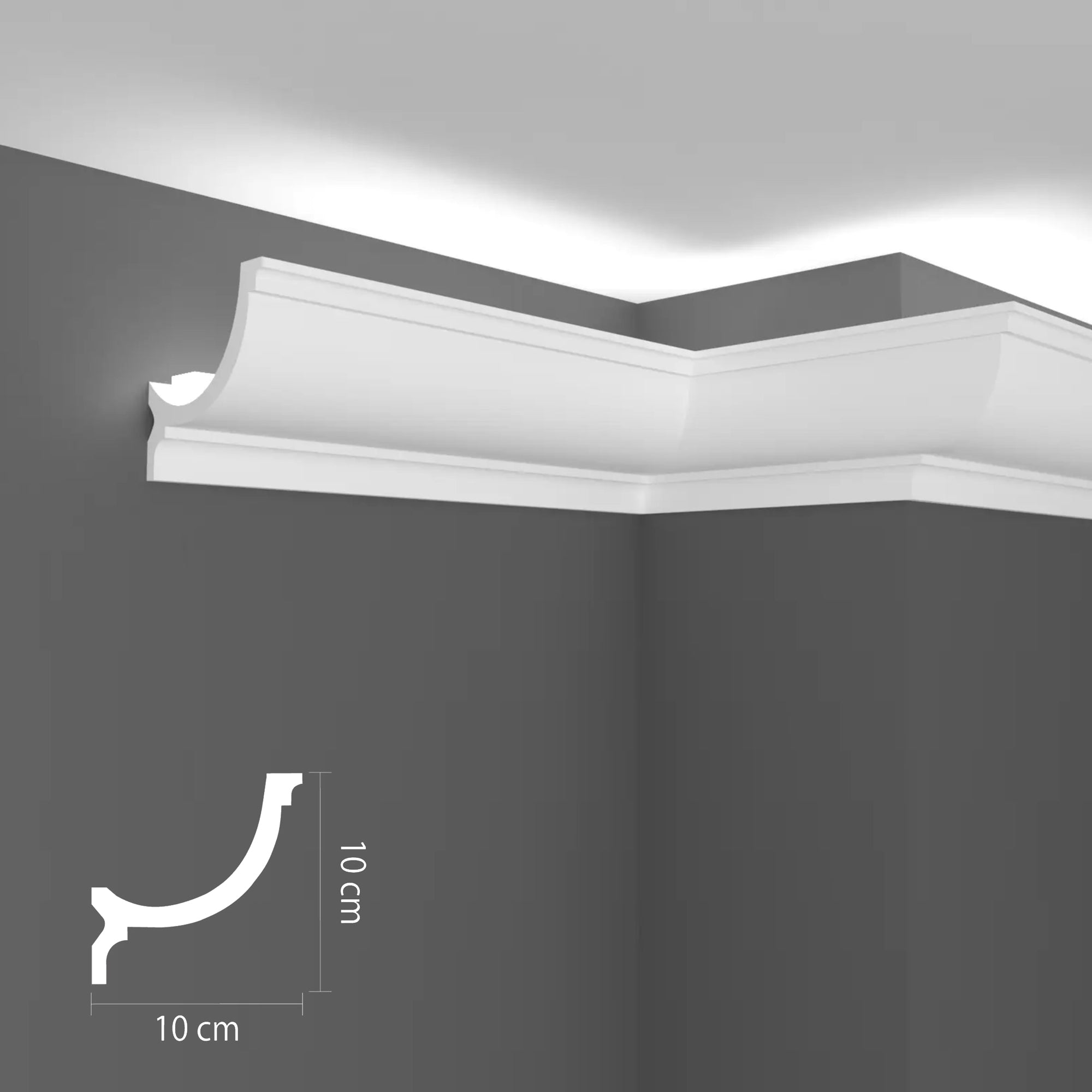 P957 - Cornici velette per led a soffitto e parete per illuminazione indiretta con le strisce led - 2 metri