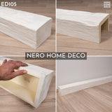 ED105 - Trave in Finto Legno da 2 metri, 19x13 cm, (in Poliuretano, meglio del polistirolo)  Bianco pitturabile