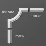 HCR501 - Cornici per parete boiserie da 2 metri, in duropolimero bianco rigido (meglio del polistirolo e gesso), a muro
