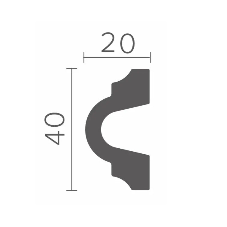 Cornice decorativa per pareti in duropolimero 2000x66x11 mm