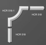 HCR518 - Cornici per parete boiserie da 2 metri, in duropolimero bianco rigido (meglio del polistirolo e gesso), per riquadri a muro