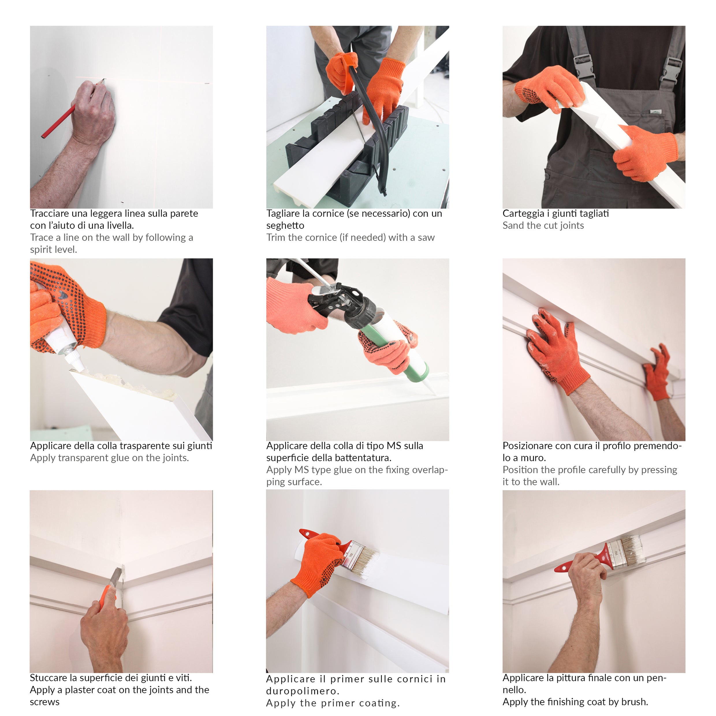 KH904 da 2 metri - Cornici velette per led a soffitto e parete, per illuminazione indiretta con le strisce led