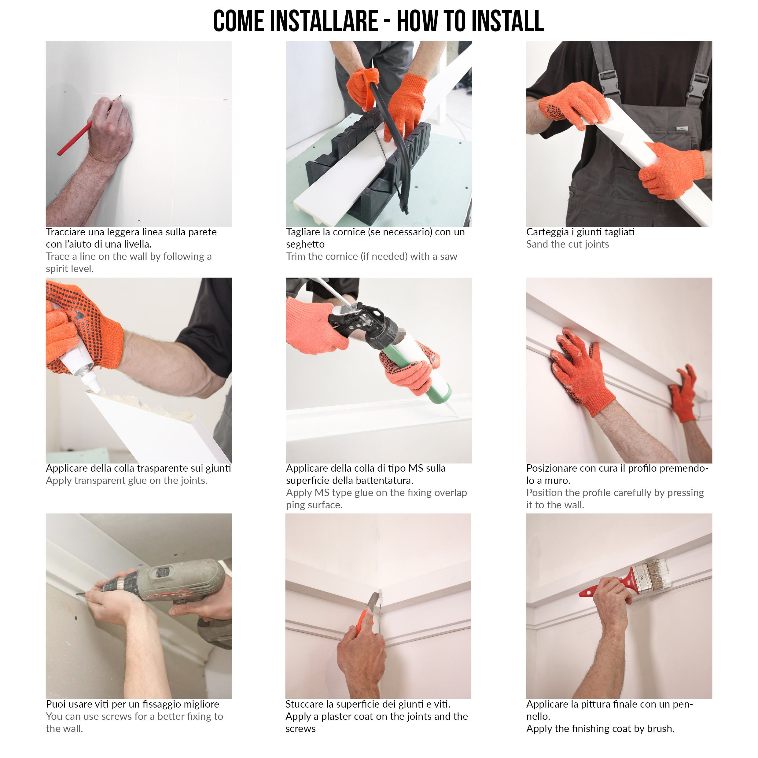 KH902 da 2 metri - Cornici velette per led a soffitto e parete, per illuminazione indiretta con le strisce led