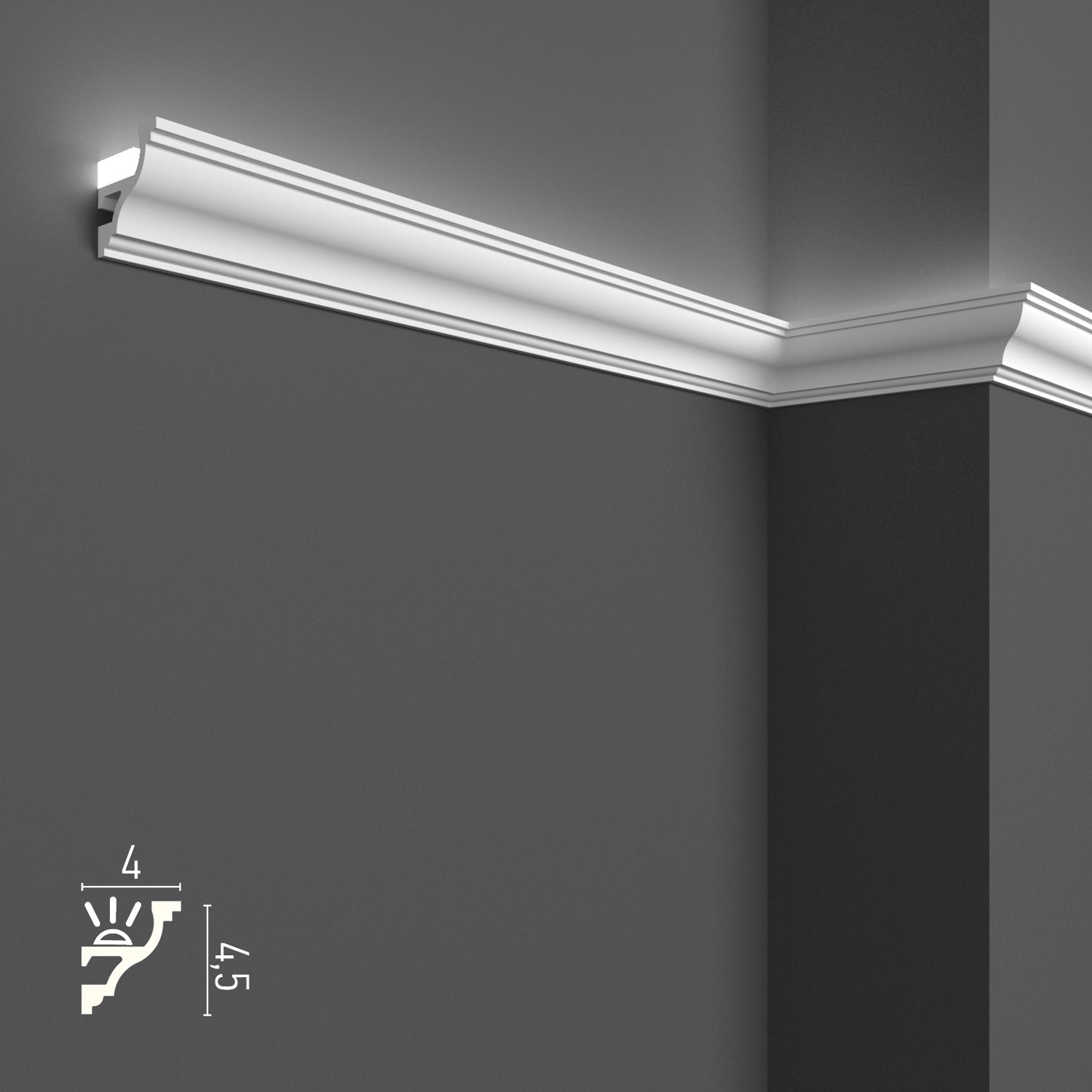 Cornice in gesso per illuminazione indiretta led DS5022