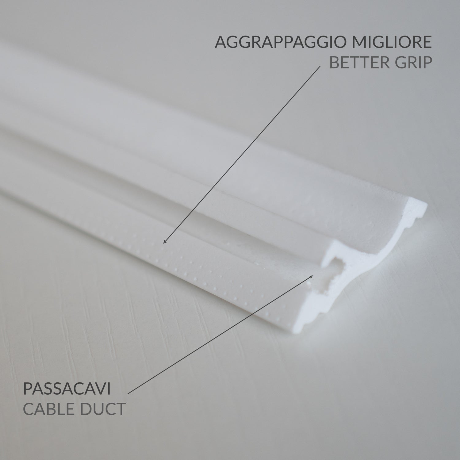 KH905 da 2 metri - Cornici velette per led a soffitto e parete, per illuminazione indiretta con le strisce led