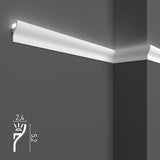 KH906 da 2 metri - Cornici velette per led a soffitto e parete, per illuminazione indiretta con le strisce led