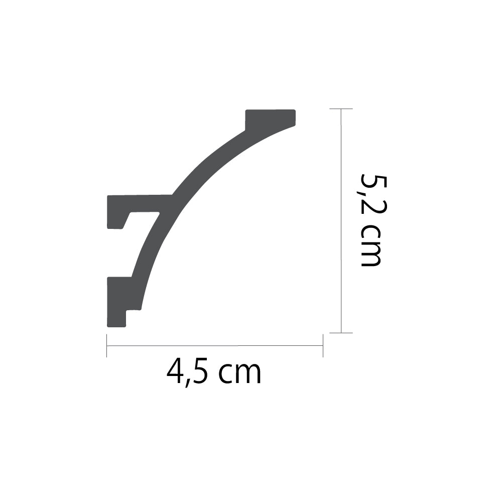 KH904 da 2 metri - Cornici velette per led a soffitto e parete, per illuminazione indiretta con le strisce led