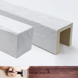 ED106 - Trave in Finto Legno da 2 metri, 12x12 cm, (in Poliuretano, meglio del polistirolo)  Bianco pitturabile