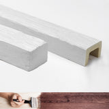 ED107 - Trave in Finto Legno da 2 metri, 9x6 cm, (in Poliuretano, meglio del polistirolo). Bianco pitturabile