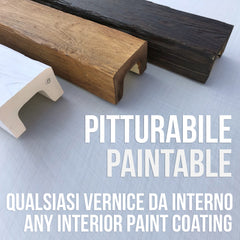 ED107 - Trave in Finto Legno da 2 metri, 9x6 cm, (in Poliuretano, meglio del polistirolo). Bianco pitturabile