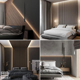 Pannelli decorativi 3D effetto legno rovere a lamelle doghe, boiserie per rivestimento pareti da interno| MEDIO - Rovere Classico | Lunghezza 2,7 metri o 2 metri | Pannelli acustici componibili in duropolimero
