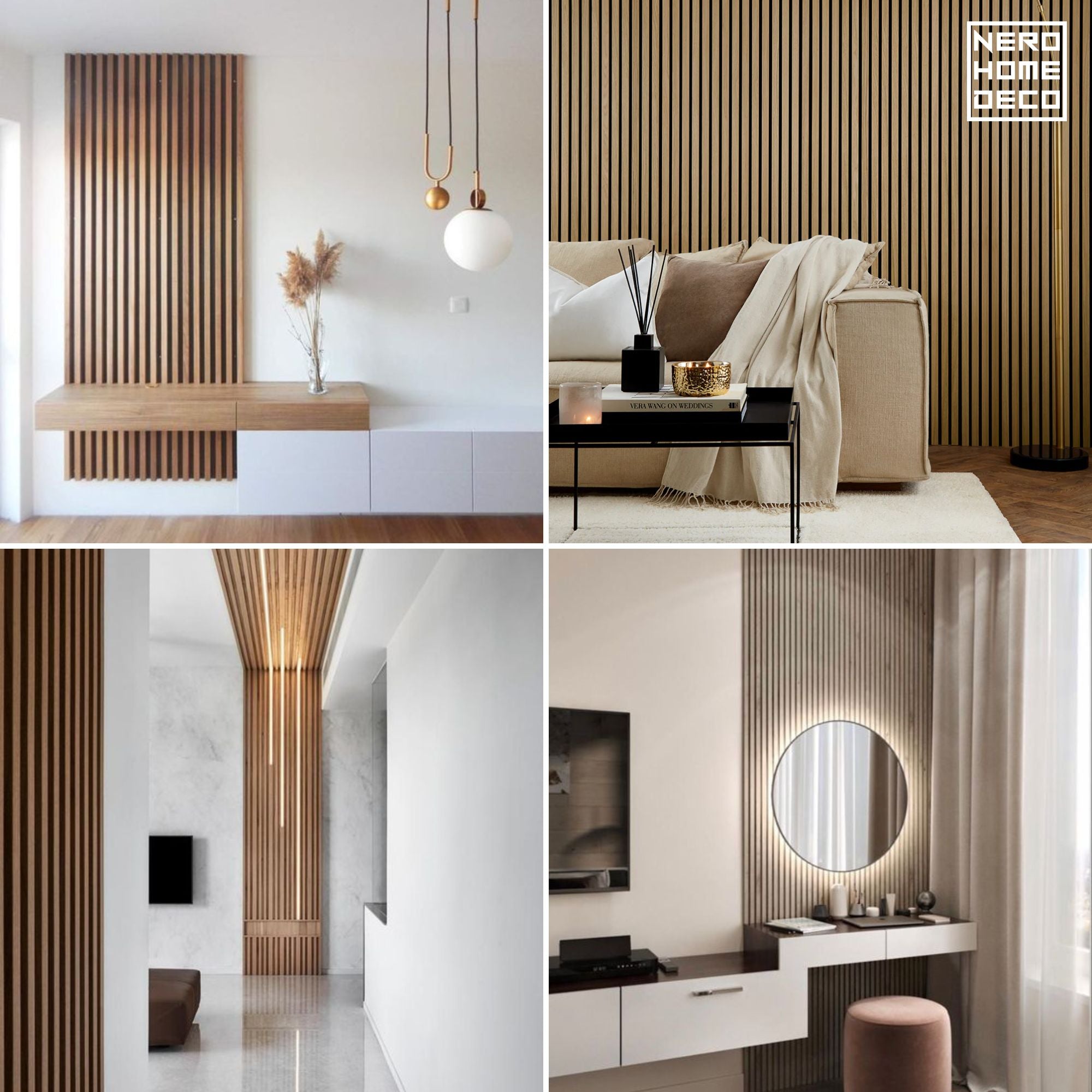 Pannelli decorativi 3D effetto legno rovere a lamelle doghe, boiserie per rivestimento pareti da interno| MEDIO - Rovere CLASSIC | Lunghezza 2,7 metri o 2 metri | Pannelli acustici componibili in duropolimero